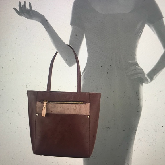 Daphne Tall Mixed Leather Tote Bag - Picture 2 of 6